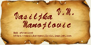 Vasiljka Manojlović vizit kartica